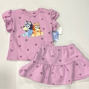 Bluey Girls Purple Fleece Skort Outfit